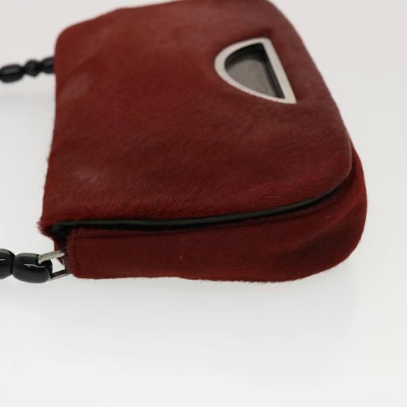 Christian Dior Maris Pearl Shoulder Bag Harako leather Red MA-1909 Auth 44311 - Picture 4 of 16